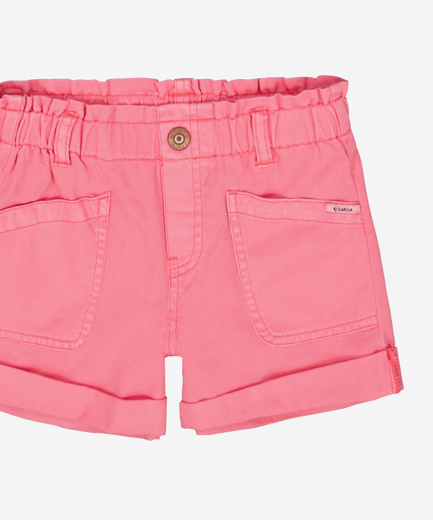 Details:  Expertly crafted with soft woven fabric, our Intense Pink Paperbag Shorts offer the perfect blend of comfort and style. The vibrant intense pink hue adds a pop of color to any outfit, while the functional pockets, button and zip closure, and belt loops provide both convenience and fashion-forward details.   Color: Intense pink  Composition: 100% Cotton  