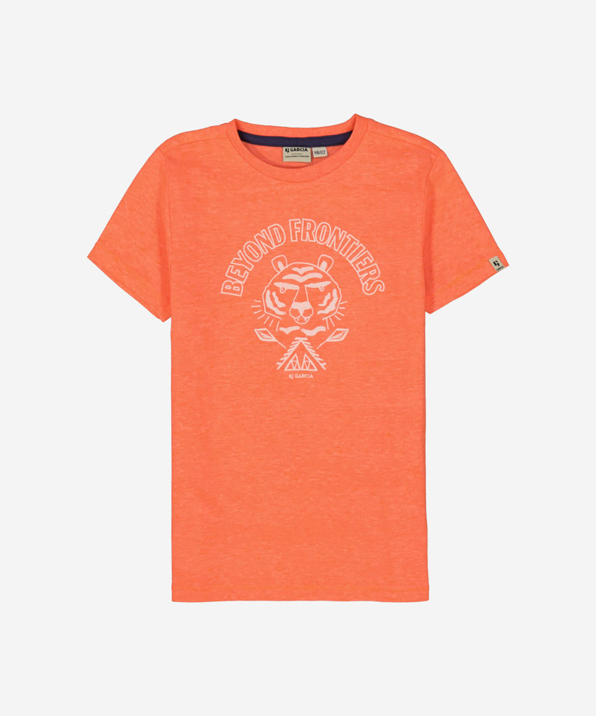 <strong data-mce-fragment="1">Details:</strong>&nbsp; Expertly crafted with a vibrant lemonade orange color, this short sleeve t-shirt is perfect for the summer season. Featuring a classic round neckline and a charming bear print on the front, this t-shirt is both stylish and comfortable. Upgrade your wardrobe with this must-have item.&nbsp;<br><strong>Color:</strong> &nbsp;Lemonade&nbsp;<br><strong data-mce-fragment="1">Composition:</strong>&nbsp; 100% Cotton &nbsp;
