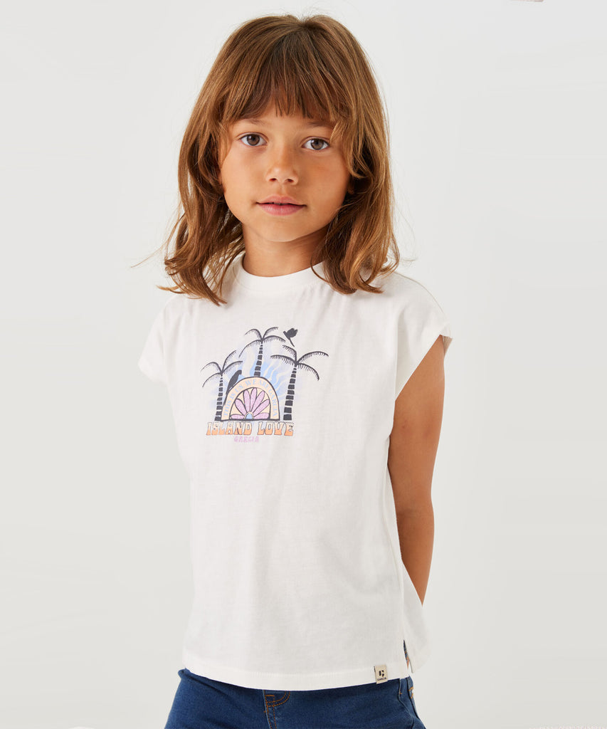 <strong data-mce-fragment="1">Details:</strong>&nbsp; This short sleeve t-shirt features a round neckline and a Palm Trees print on the front. Made with high-quality materials, it guarantees both style and comfort. Perfect for any casual occasion.&nbsp;<strong><br>Color:</strong>&nbsp;Off white&nbsp;<br><strong data-mce-fragment="1">Composition:</strong>&nbsp; 100% Cotton &nbsp;&nbsp;