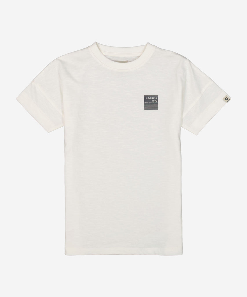Details:  This short sleeve drop shoulder t-shirt in off white features a round neckline and a unique "Another Day" photo print on the back. Perfect for both casual and statement looks, this t-shirt adds an artistic touch to any outfit.  Color:  Off white  Composition: 100% Cotton 