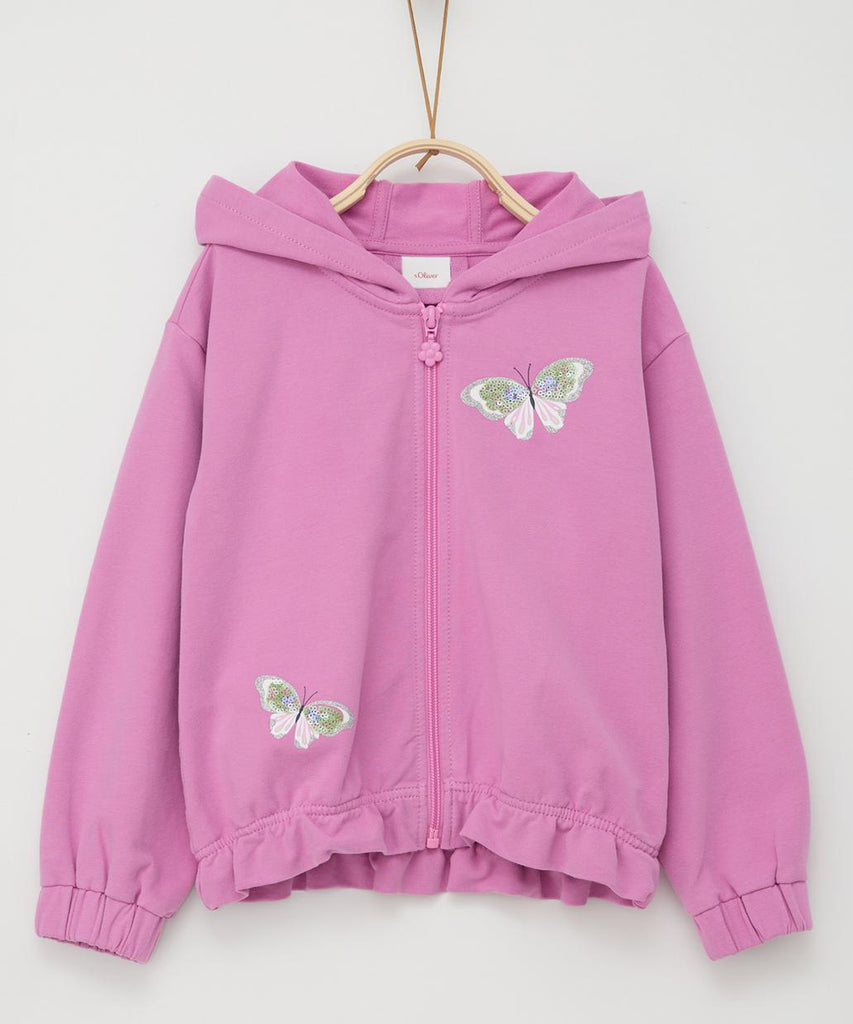 <strong data-mce-fragment="1">Details: </strong>Stay warm and stylish with our hooded cardigan in dark rose. Featuring a beautiful butterfly design and a convenient zip closure, this cardigan is perfect for adding a touch of elegance to your wardrobe. Stay cozy and chic all day long.&nbsp;<br><strong data-mce-fragment="1"></strong><strong>Color: </strong>Dark rose&nbsp;<br><strong>Composition:</strong> 095%CO 005%EL &nbsp;