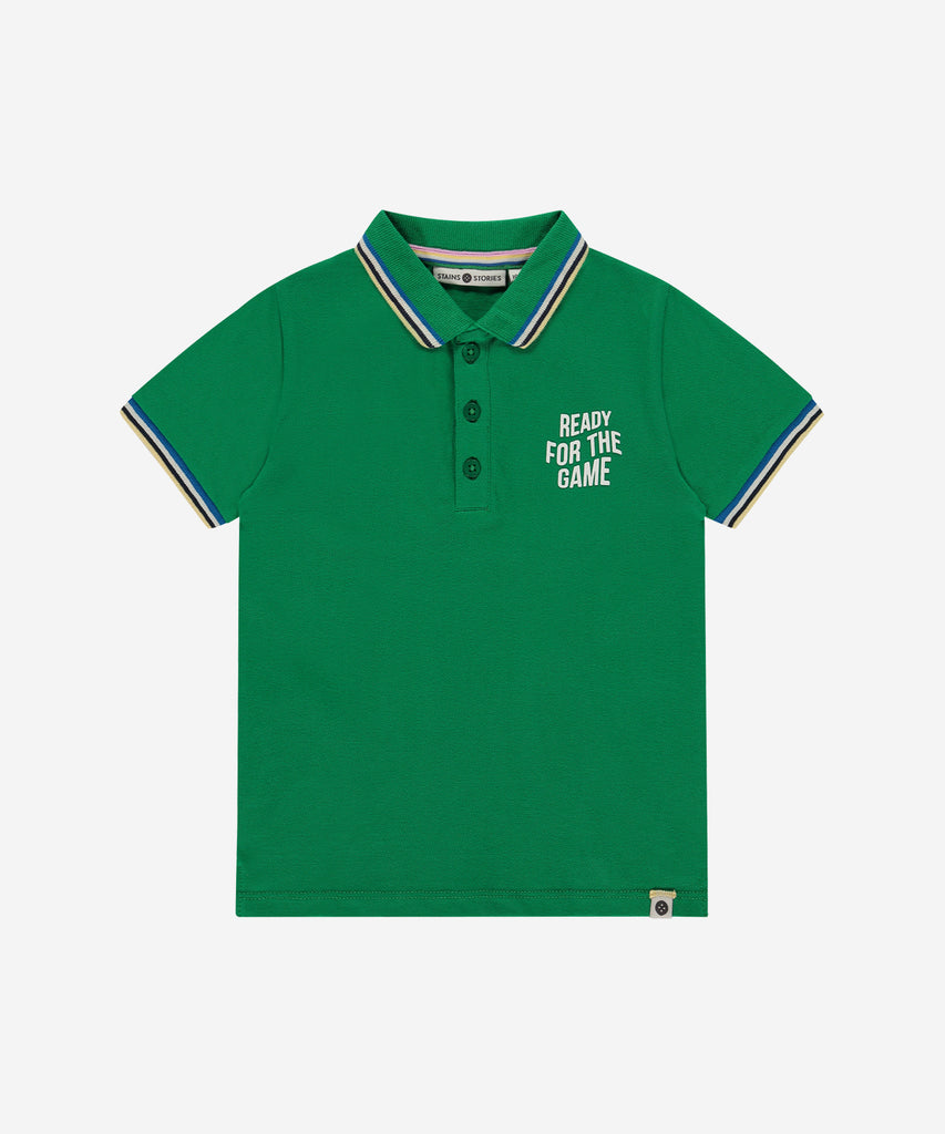 Details: As an expert in fashion trends, I can confidently assert that our grass green polo shirt is a must-have piece in any wardrobe. Crafted with short sleeves and a beautiful green hue, this shirt is both stylish and versatile, perfect for any occasion.  Color: Grass green  Composition: 100% BCI cotton  