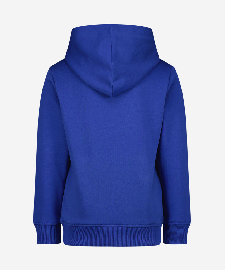 Details:  This basic hooded sweater in web blue offers a comfortable and stylish option for everyday wear. With a kangaroo pouch, ribbed arm cuffs and waistband, it combines functionality with a touch of fashion. Made from soft material, it's perfect for keeping cozy in any weather.  Color:  Web blue  Composition: 80% Cotton / 20% Polyester 
