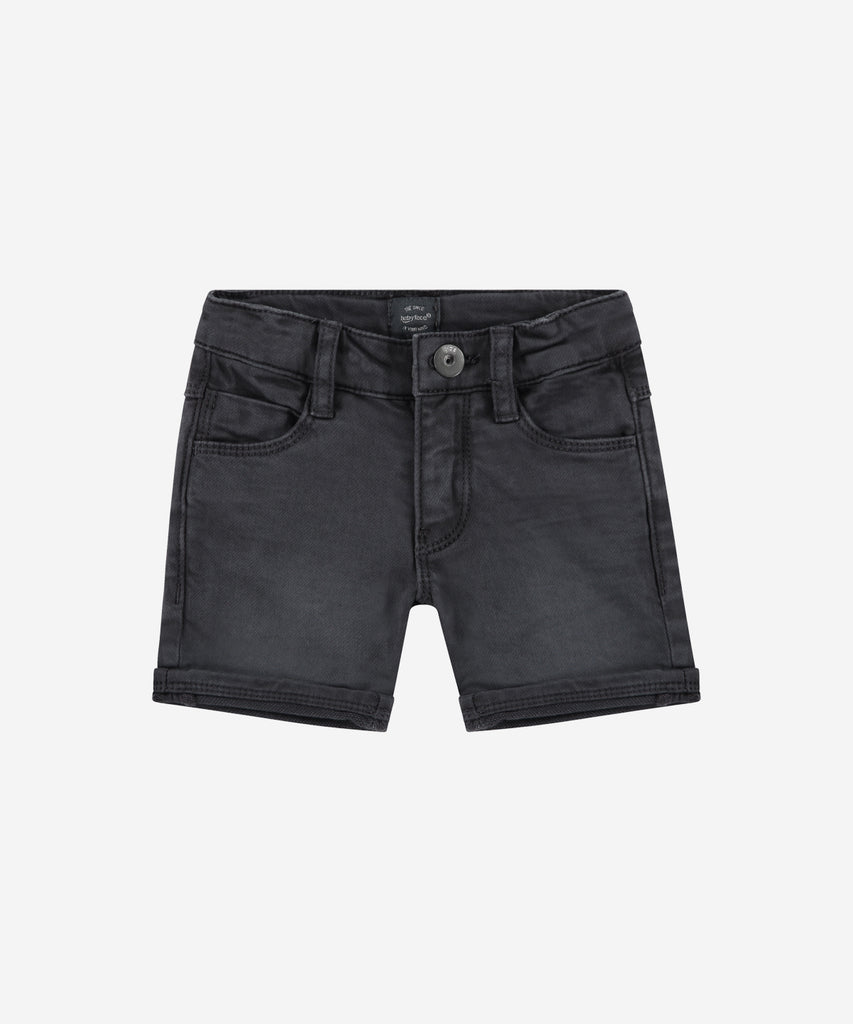 Details: Soft 5 pocket jeans shorts in smoke denim, made of Babyface's ultra soft jogg denim. Adjustable elasticated waistband on the inside, belt loops. Zip closure with slide button.  Color: Smoke denim   Composition: 98% cotton/2% elasthan 