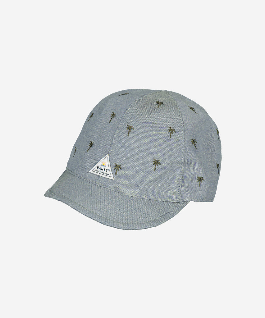 Details: The Pauk Cap Infants is a cap with a small visor and has an all-over embroidered design. The hat has elastic at the back for a wider fitting range and the fabric is sun-proof.  Sizing:  47cm - Age: 1Y  50cm - Age: 1,5-3Y   Color: iron blue  Composition: 70% Polyester 30% Cotton  