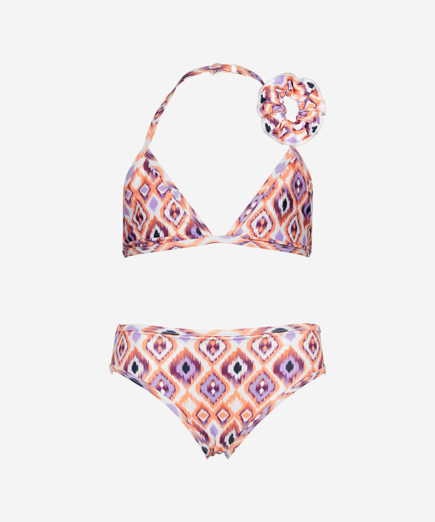 Details: Bikini with all over print and scrunchie in the same colors.  Color: Boho pearl white  Composition: 80% Polyamide / 20% Elastane 