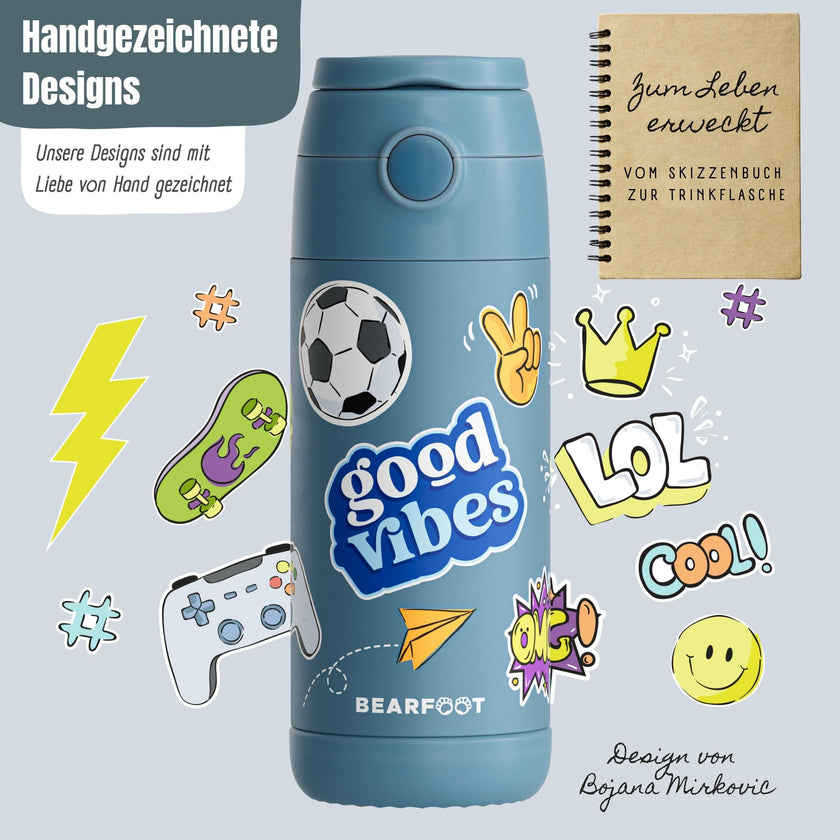 BEARFOOT Thermo Water Bottle Mermaid 350 ml Kids | Beetles & Bugs