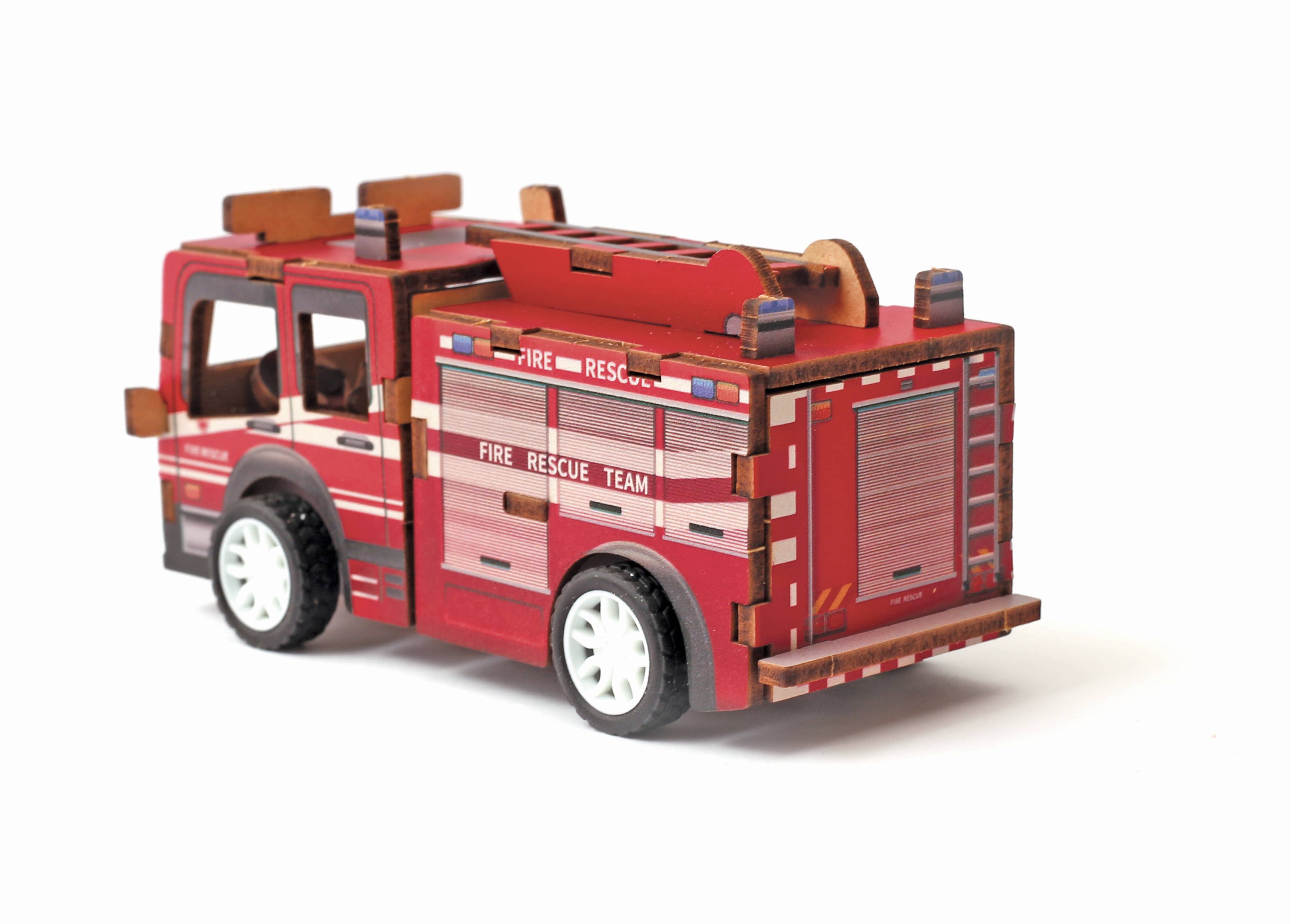 3D WOOD MODEL FIRE TRUCK VEHICLE