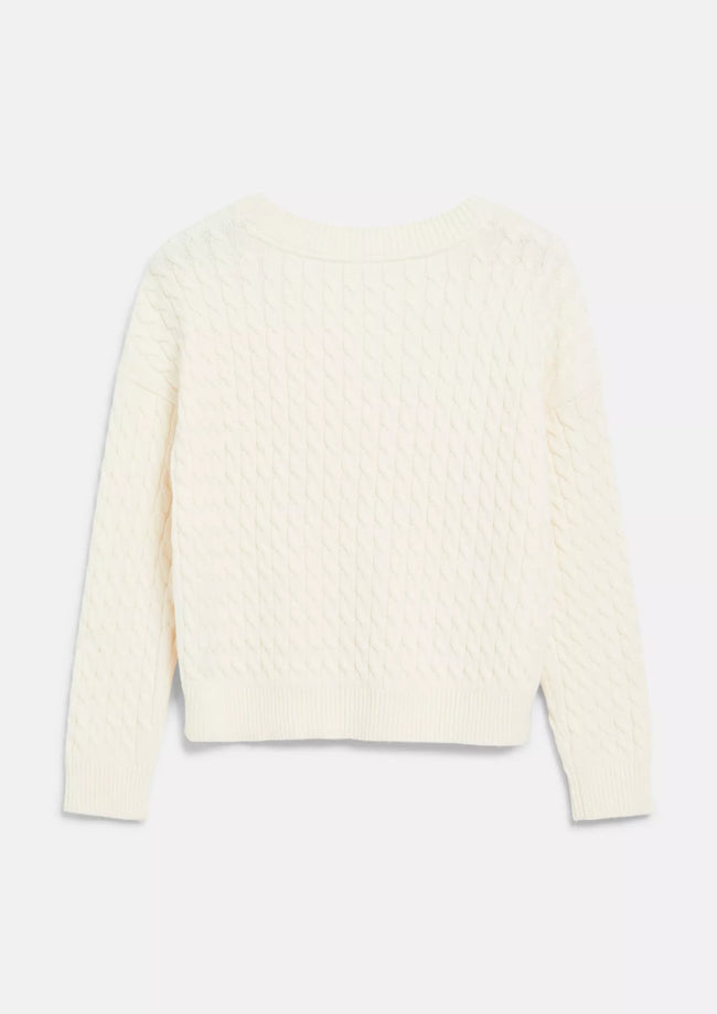 S.OLIVER Girls White Knitted Pullover