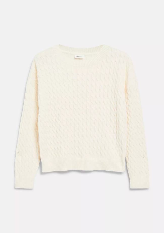 S.OLIVER Girls White Knitted Pullover