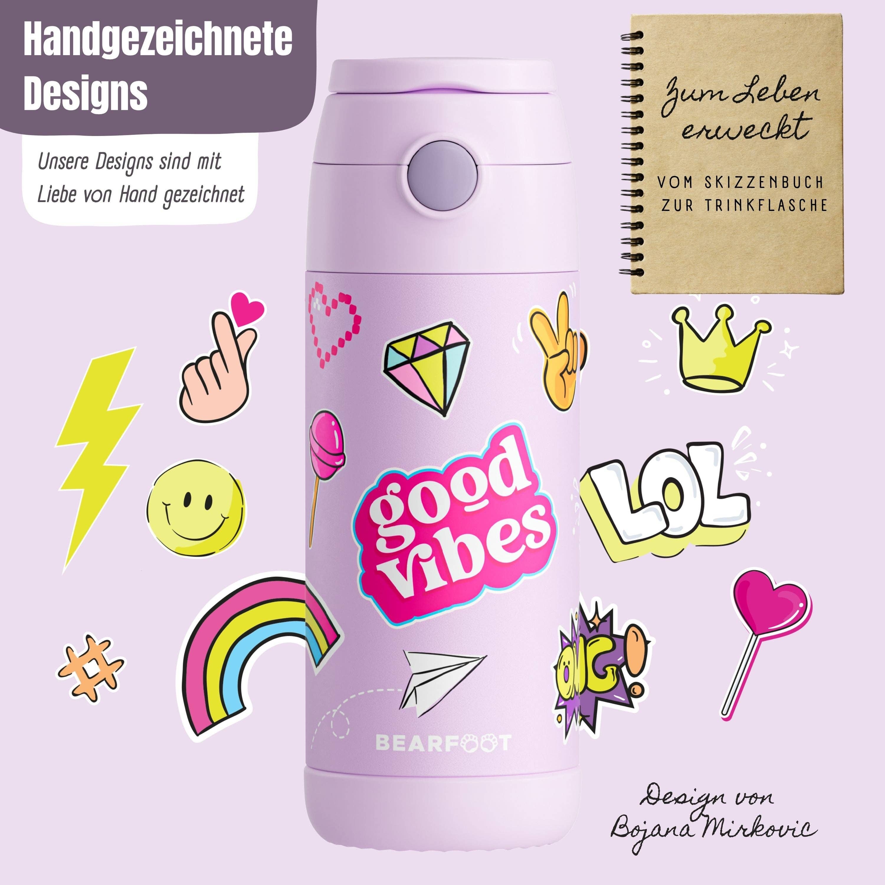 BEARFOOT Thermo Water Bottle Mermaid 350 ml Kids | Beetles & Bugs