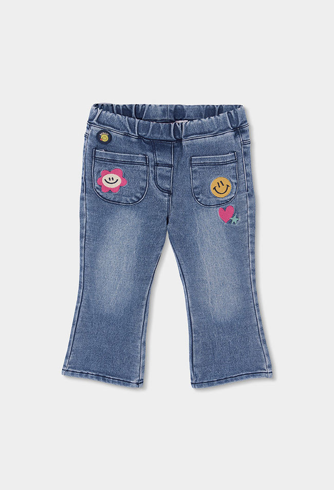 BOBOLI Girls Jersey Jeans -BCI Blue