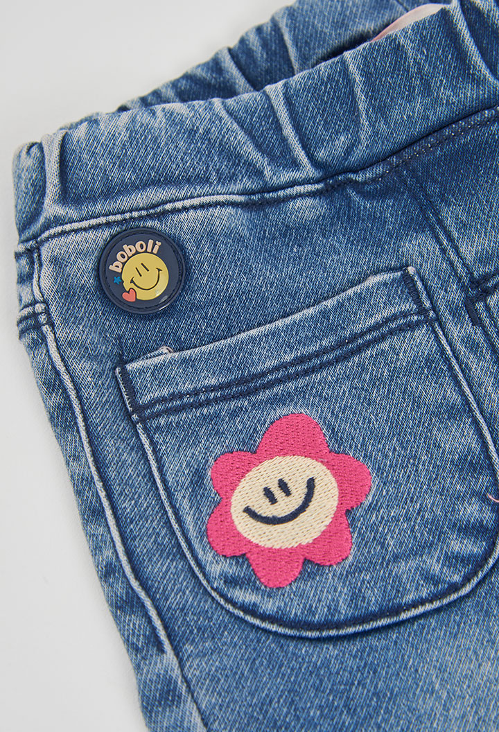 BOBOLI Girls Jersey Jeans -BCI Blue
