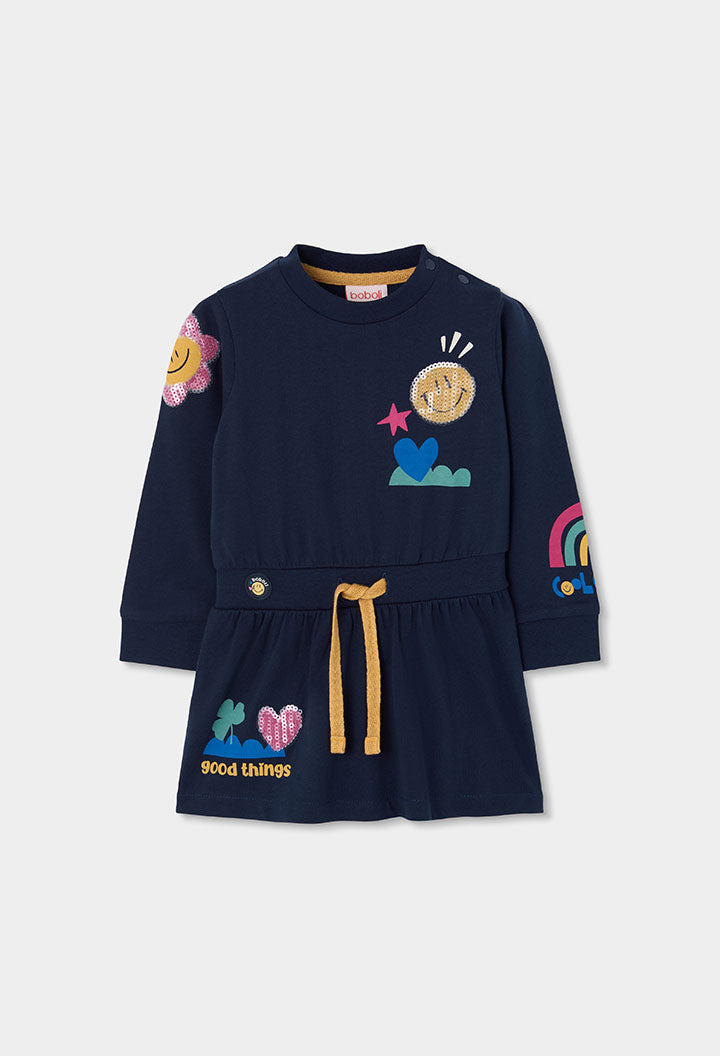 BOBOLI Girls Dress -BCI Navy