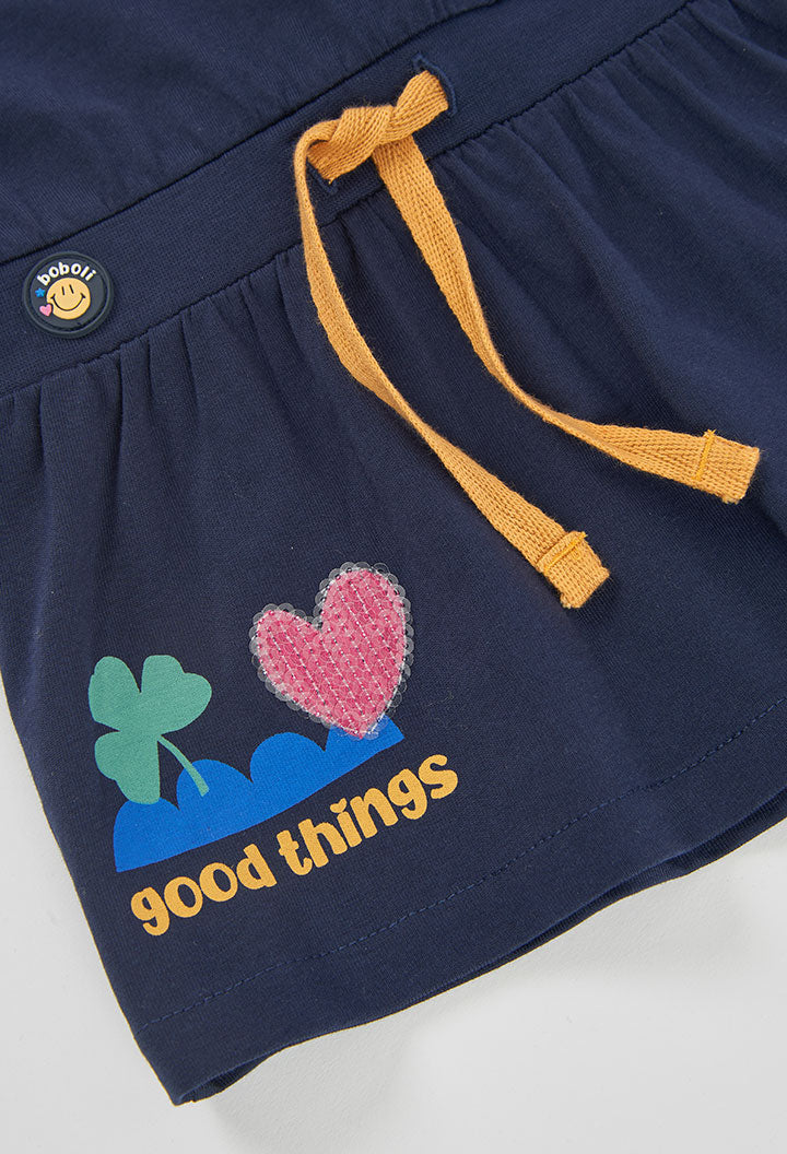 BOBOLI Girls Dress -BCI Navy