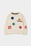 BOBOLI Girls Fleece Sweatshirt -BCI Ecru