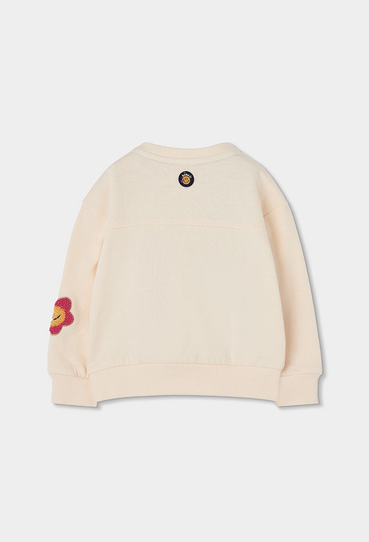 BOBOLI Girls Fleece Sweatshirt -BCI Ecru