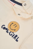 BOBOLI Girls Fleece Sweatshirt -BCI Ecru