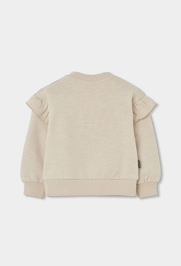 BOBOLI Girls Heathered Fleece Sweatshirt -BCI Cream