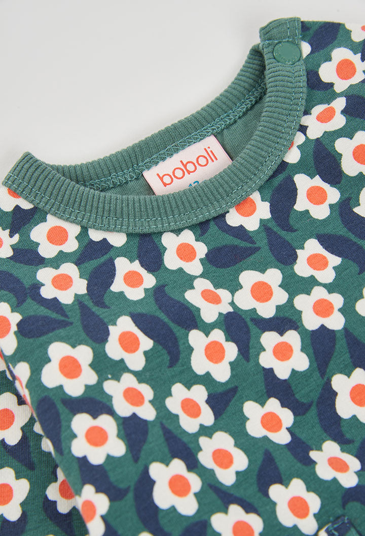 BOBOLI Girls Floral Fleece Dress -BCI Printed