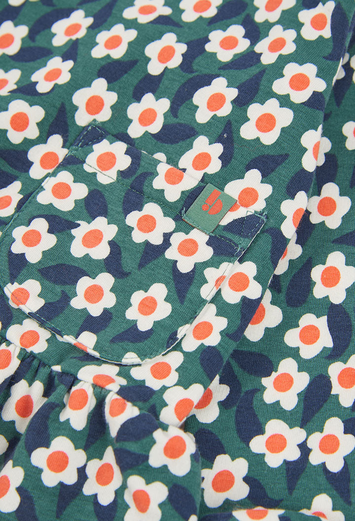 BOBOLI Girls Floral Fleece Dress -BCI Printed