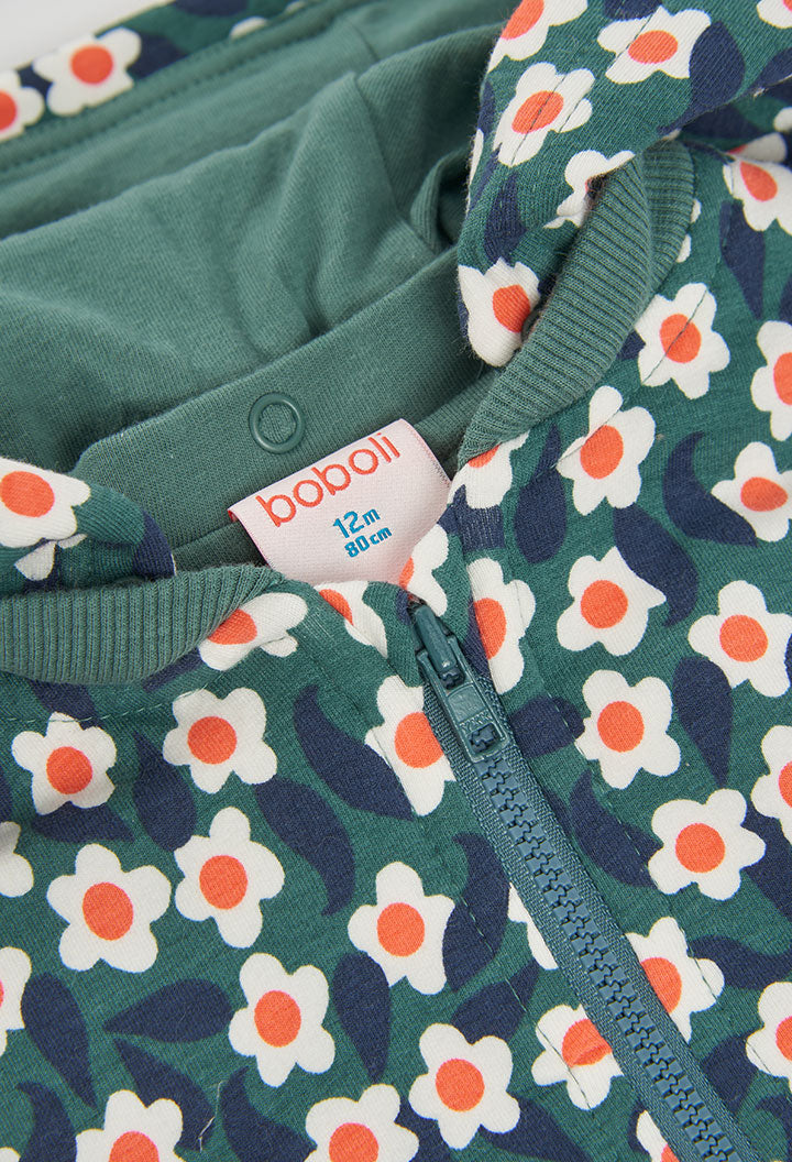 BOBOLI Girls Floral Fleece Jacket -BCI Printed