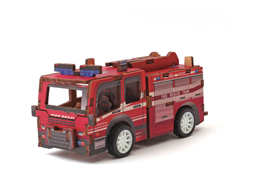 3D WOOD MODEL FIRE TRUCK VEHICLE