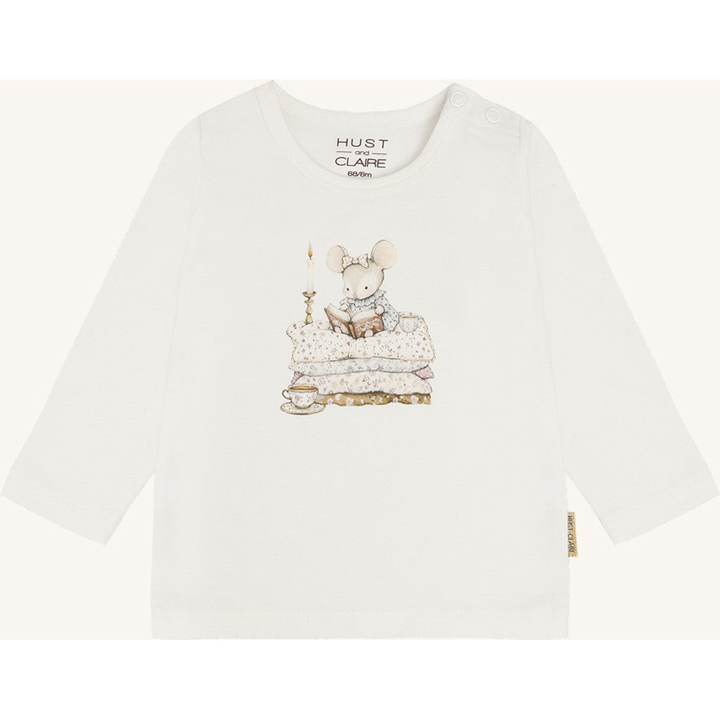 Hust & Claire Girls T-shirt L/S HCAnna Mouse Ivory
