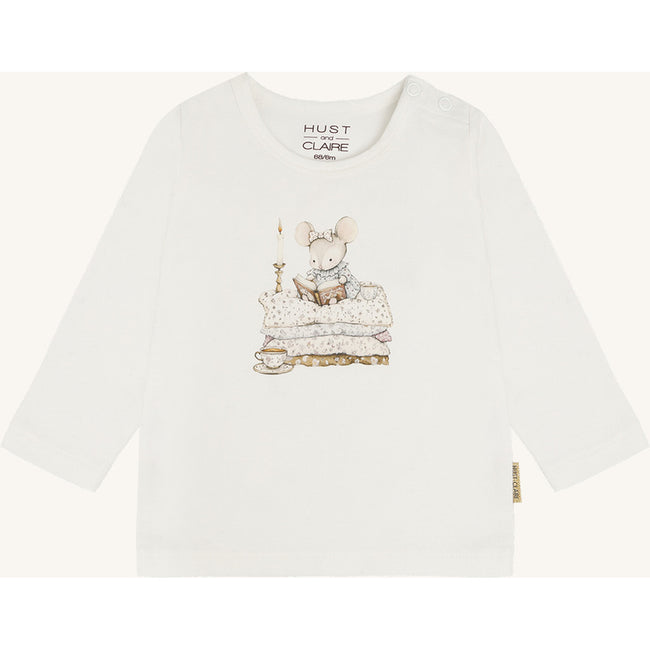 Hust & Claire Girls T-shirt L/S HCAnna Mouse Ivory
