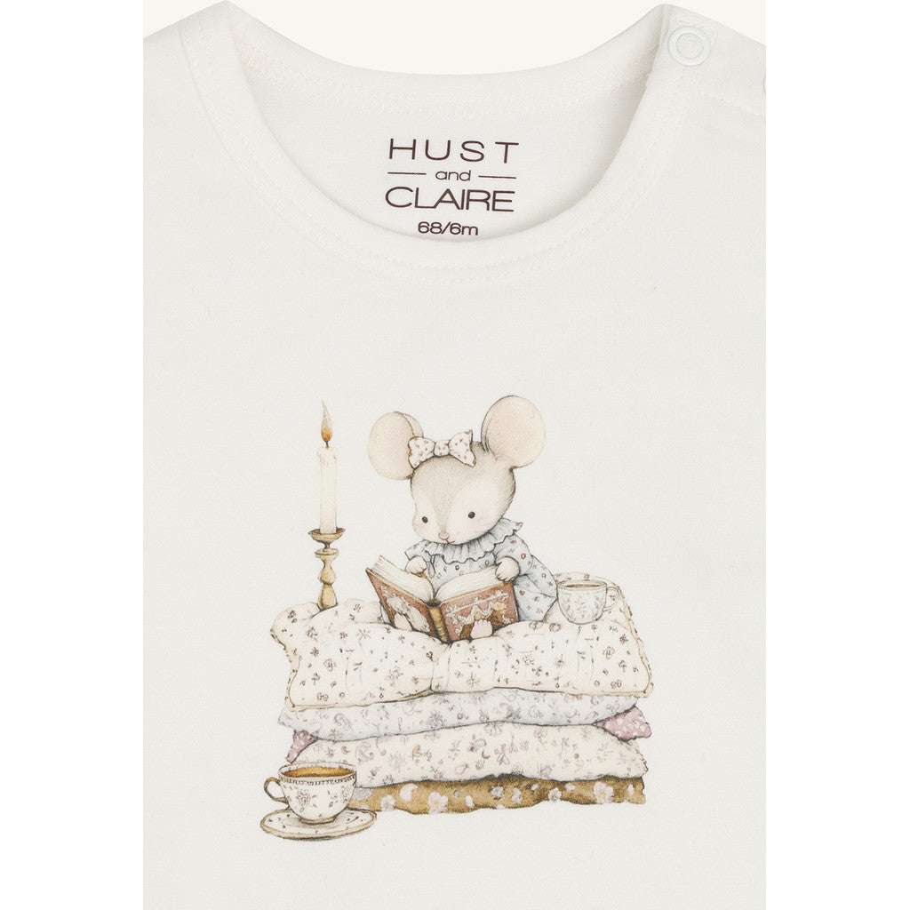 Hust & Claire Girls T-shirt L/S HCAnna Mouse Ivory
