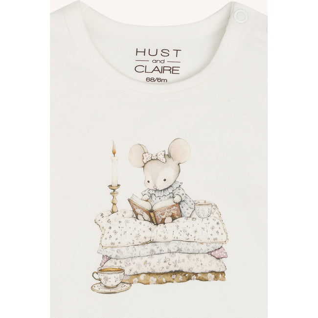 Hust & Claire Girls T-shirt L/S HCAnna Mouse Ivory