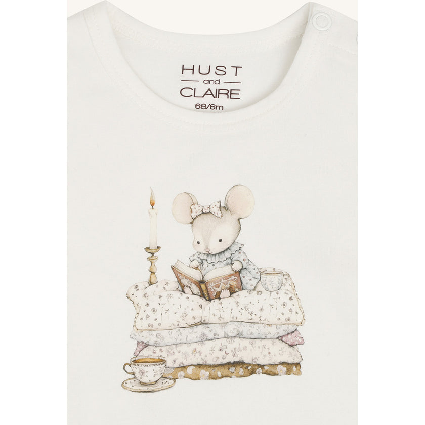 Hust & Claire Girls T-shirt L/S HCAnna Mouse Ivory