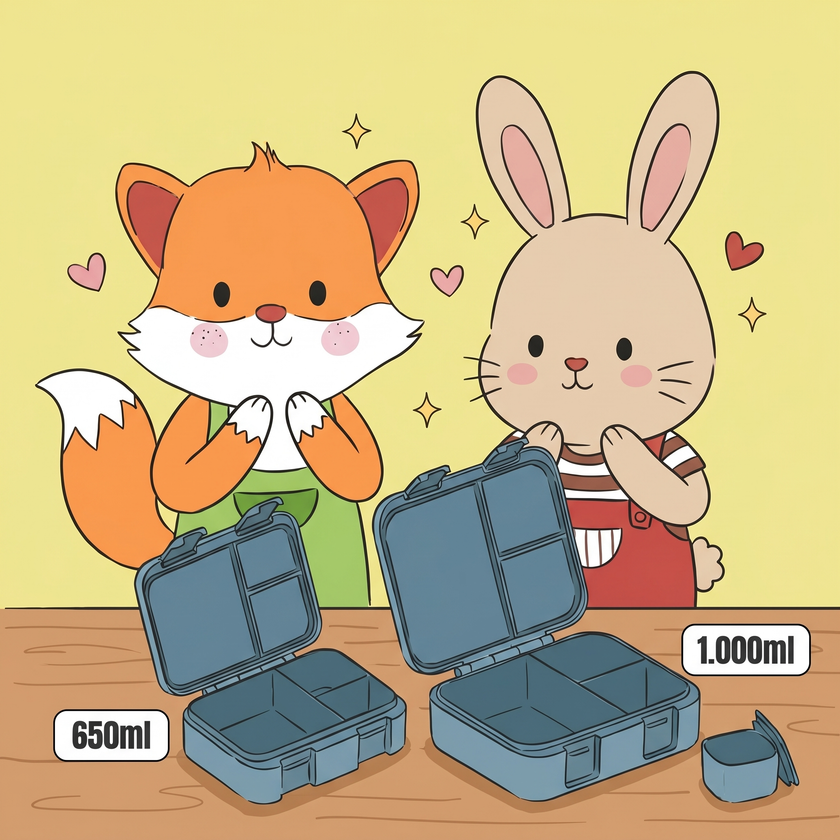 BEARFOOT Bento Box COMPACT Lunch Box 1000ml Kids