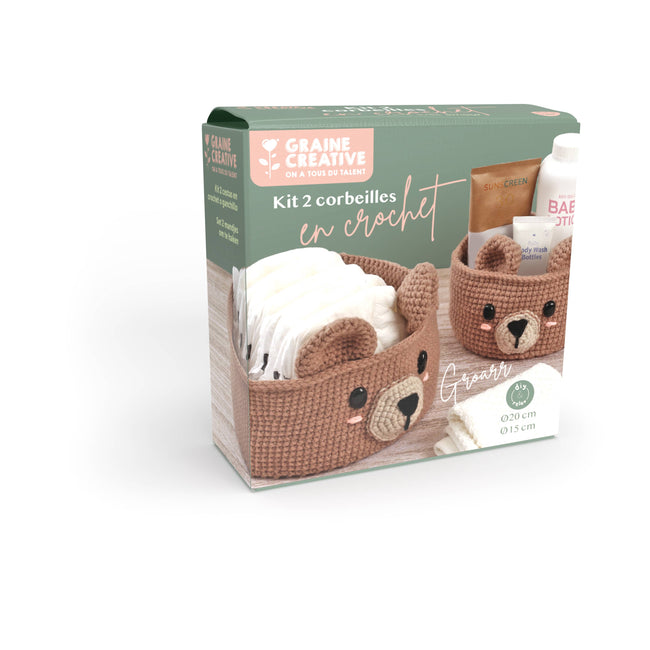 KIT 2 DIY CROCHET BEAR BASKETS