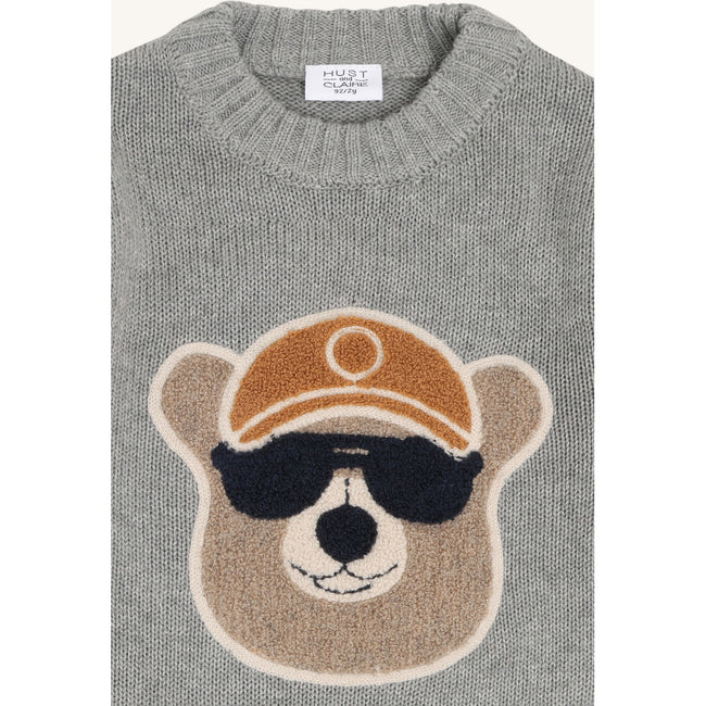 Hust & Claire Boys Pullover HCPelle Bear Grey Melange