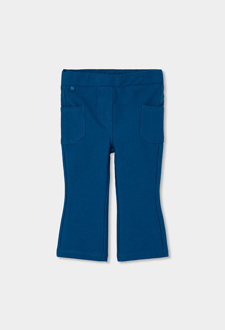 BOBOLI Girls Knit Canvas Trousers -BCI Teal