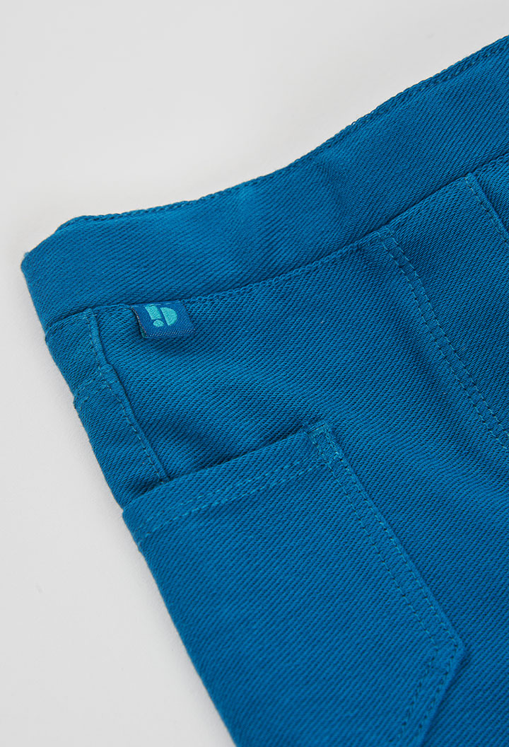 BOBOLI Girls Knit Canvas Trousers -BCI Teal