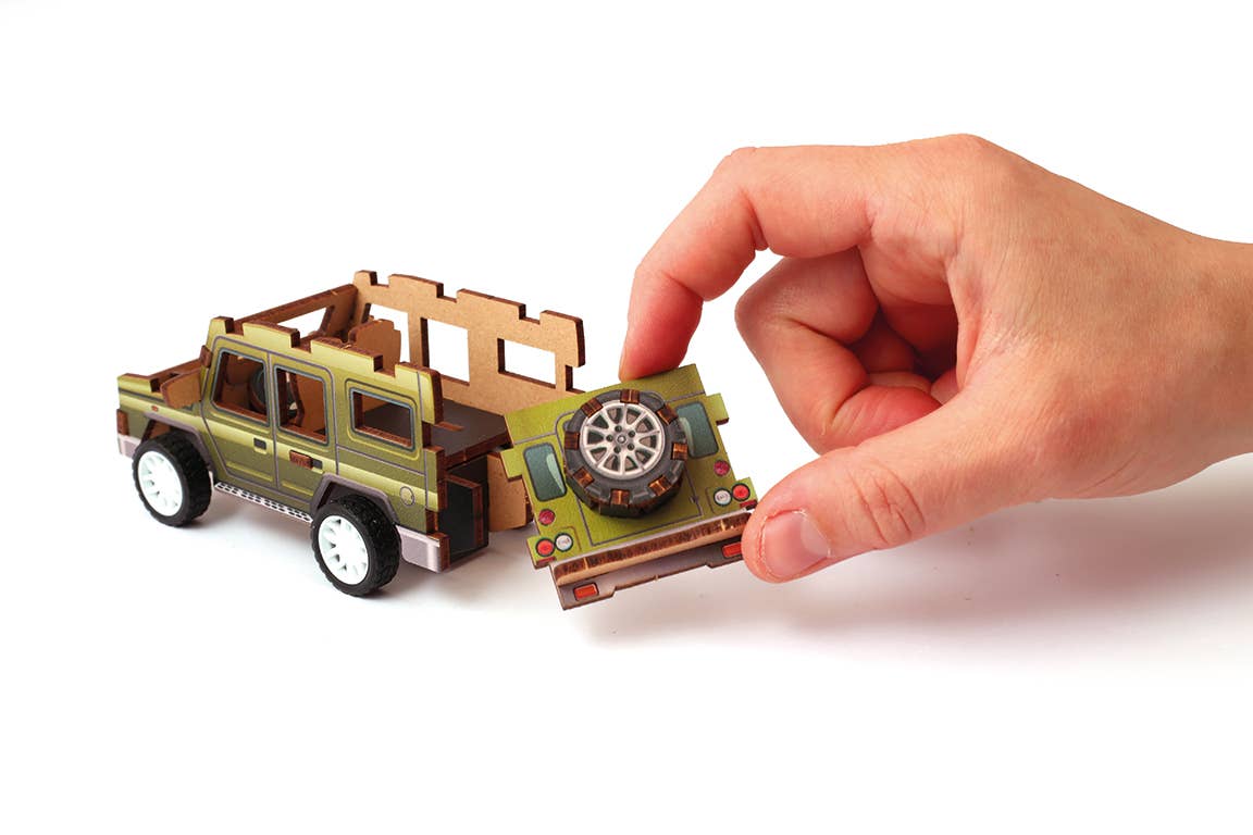 3D WOOD MODEL VEHICLE JEEP