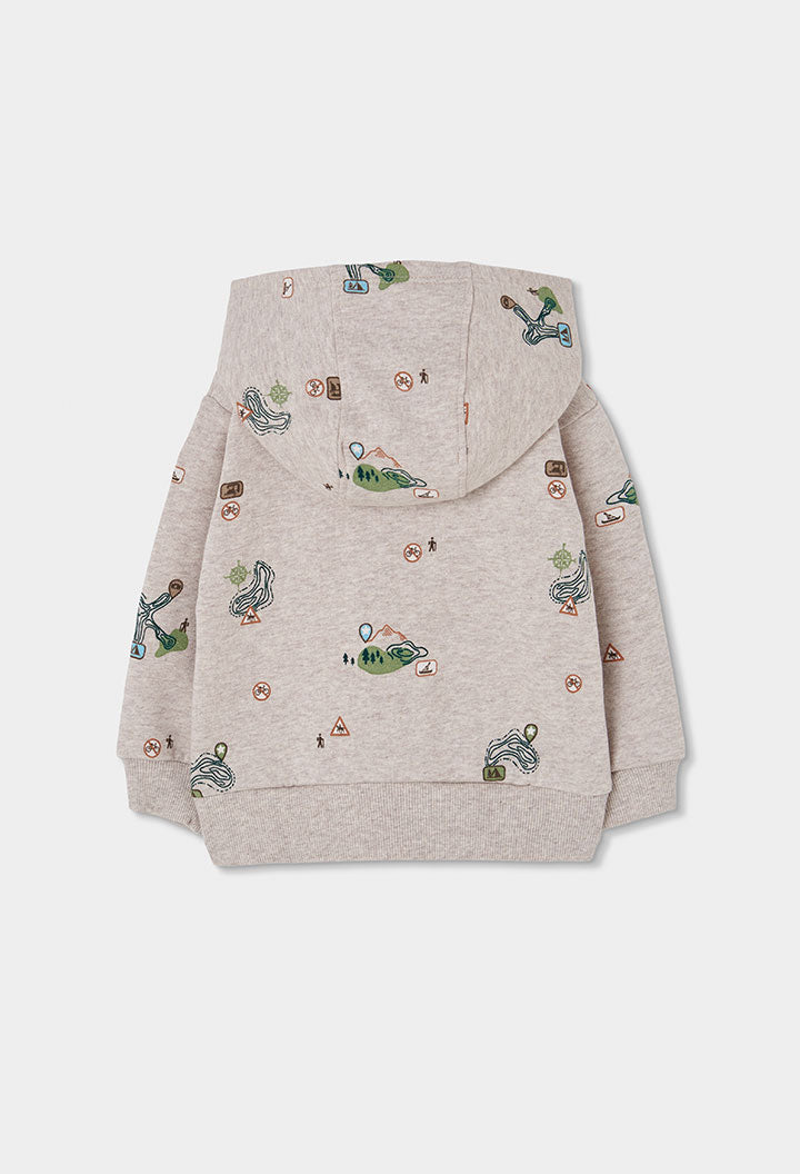 BOBOLI Boys Printed Fleece Jacket -BCI Printed