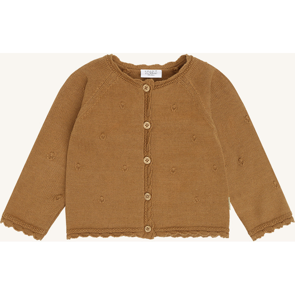Hust & Claire Girls Cardigan HCCilja Pointelle Chipmunk