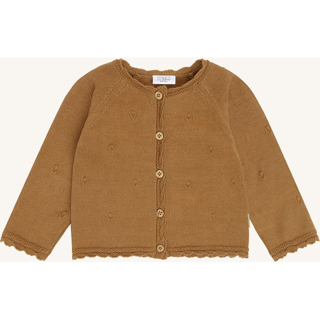 Hust & Claire Girls Cardigan HCCilja Pointelle Chipmunk