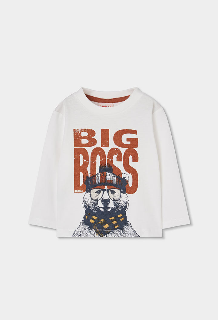 BOBOLI Boys Jersey T-shirt -BCI Off White