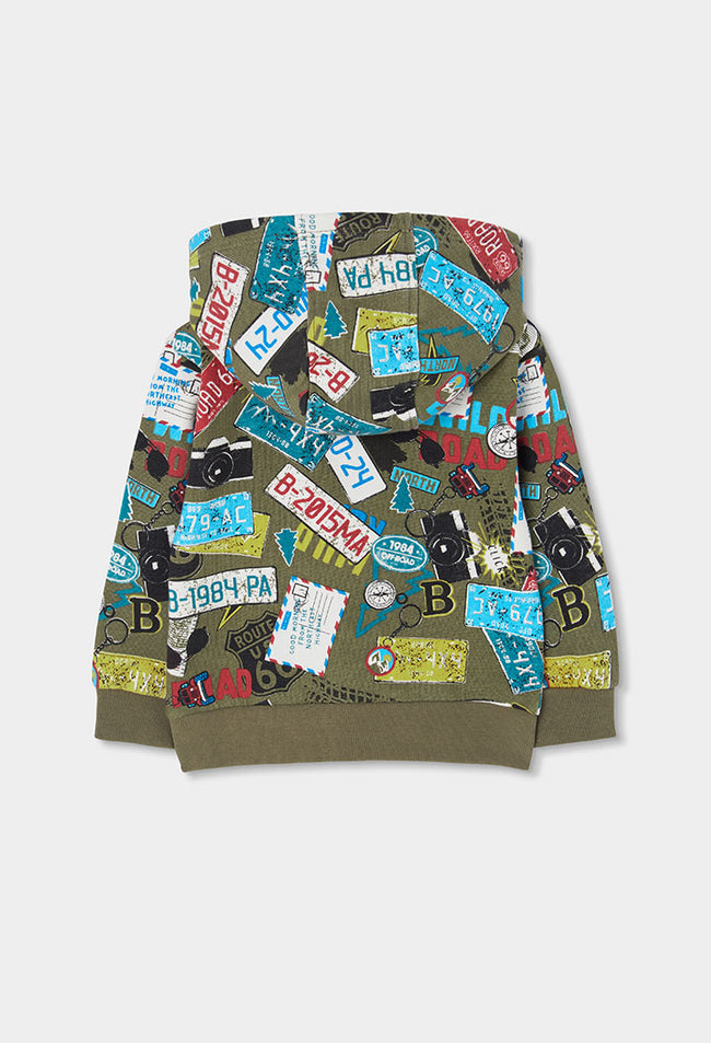 BOBOLI Boys Printed Fleece Jacket -BCI Printed