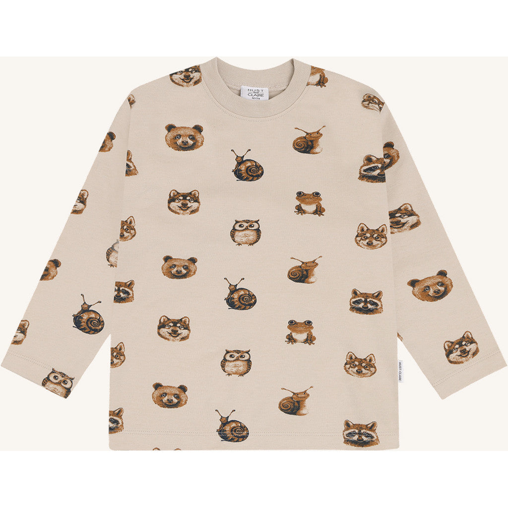 Hust & Claire Boys T-shirt L/S HCAnton  Forest Heads French Oak