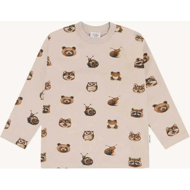 Hust & Claire Boys T-shirt L/S HCAnton  Forest Heads French Oak