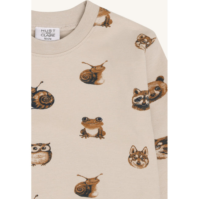 Hust & Claire Boys T-shirt L/S HCAnton  Forest Heads French Oak
