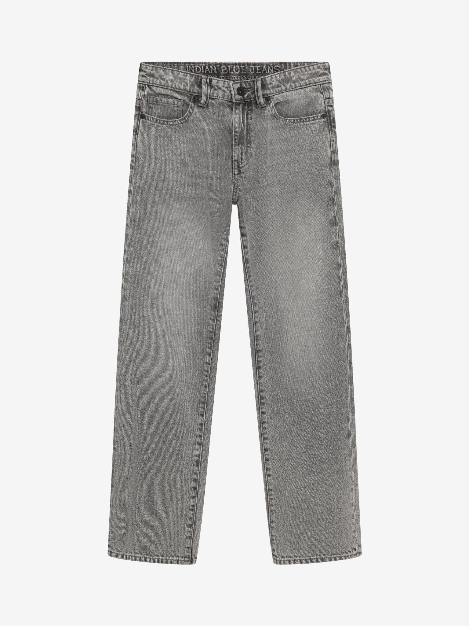 INDIAN BLUE JEANS Boys Wide Loose Fit Grey Jeans Light Grey Denim