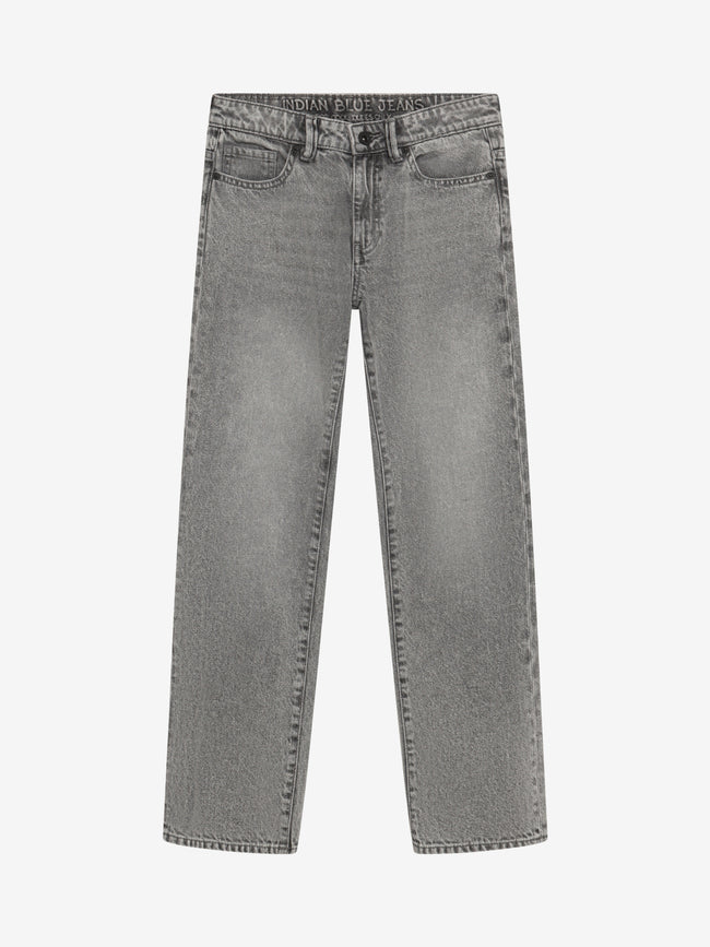 INDIAN BLUE JEANS Boys Wide Loose Fit Grey Jeans Light Grey Denim