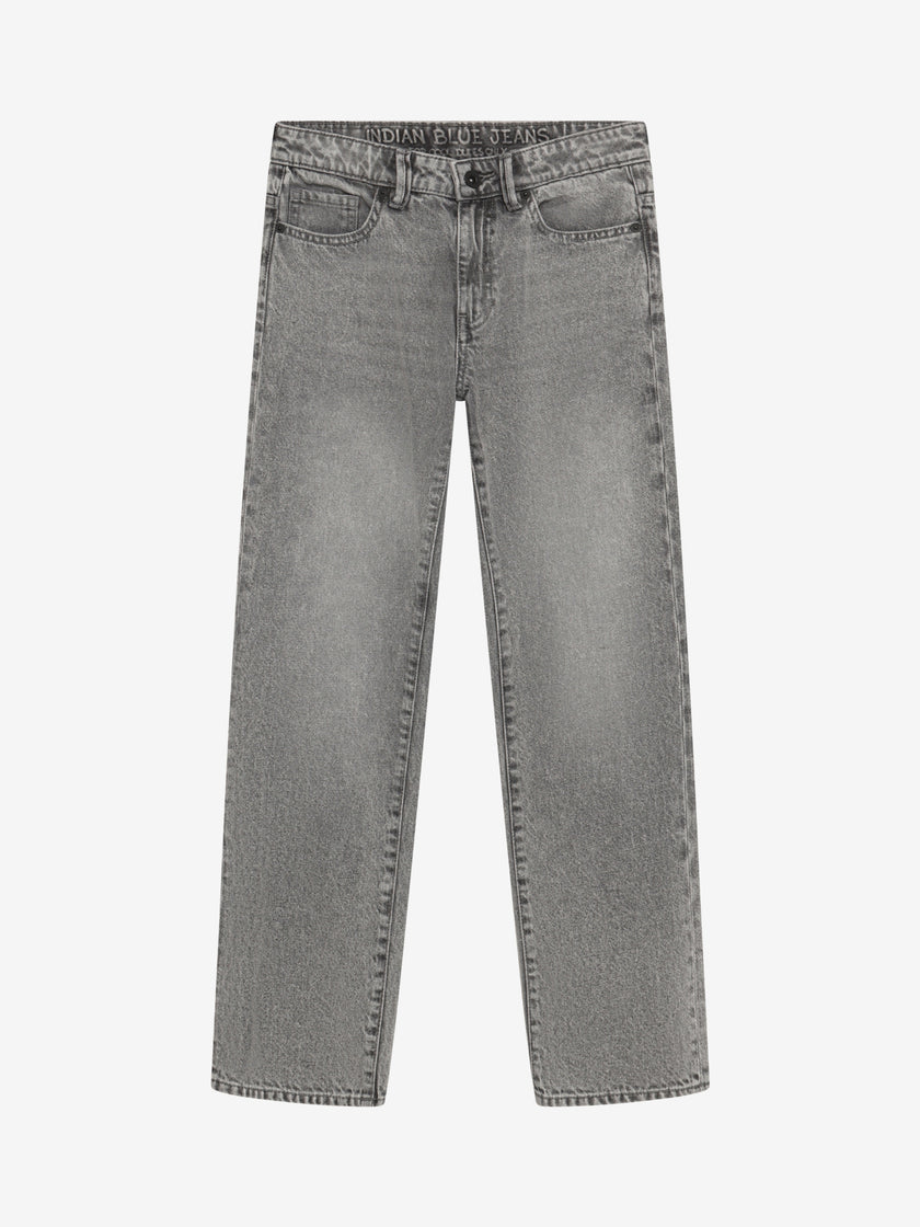 INDIAN BLUE JEANS Boys Wide Loose Fit Grey Jeans Light Grey Denim