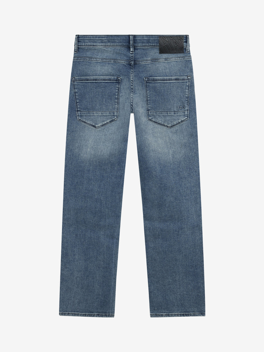 INDIAN BLUE JEANS Boys Wide Loose Fit Blue Jeans Medium Denim
